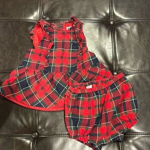 Janie and Jack Bradbury Red Plaid matching baby set, Size 18 - 24 months